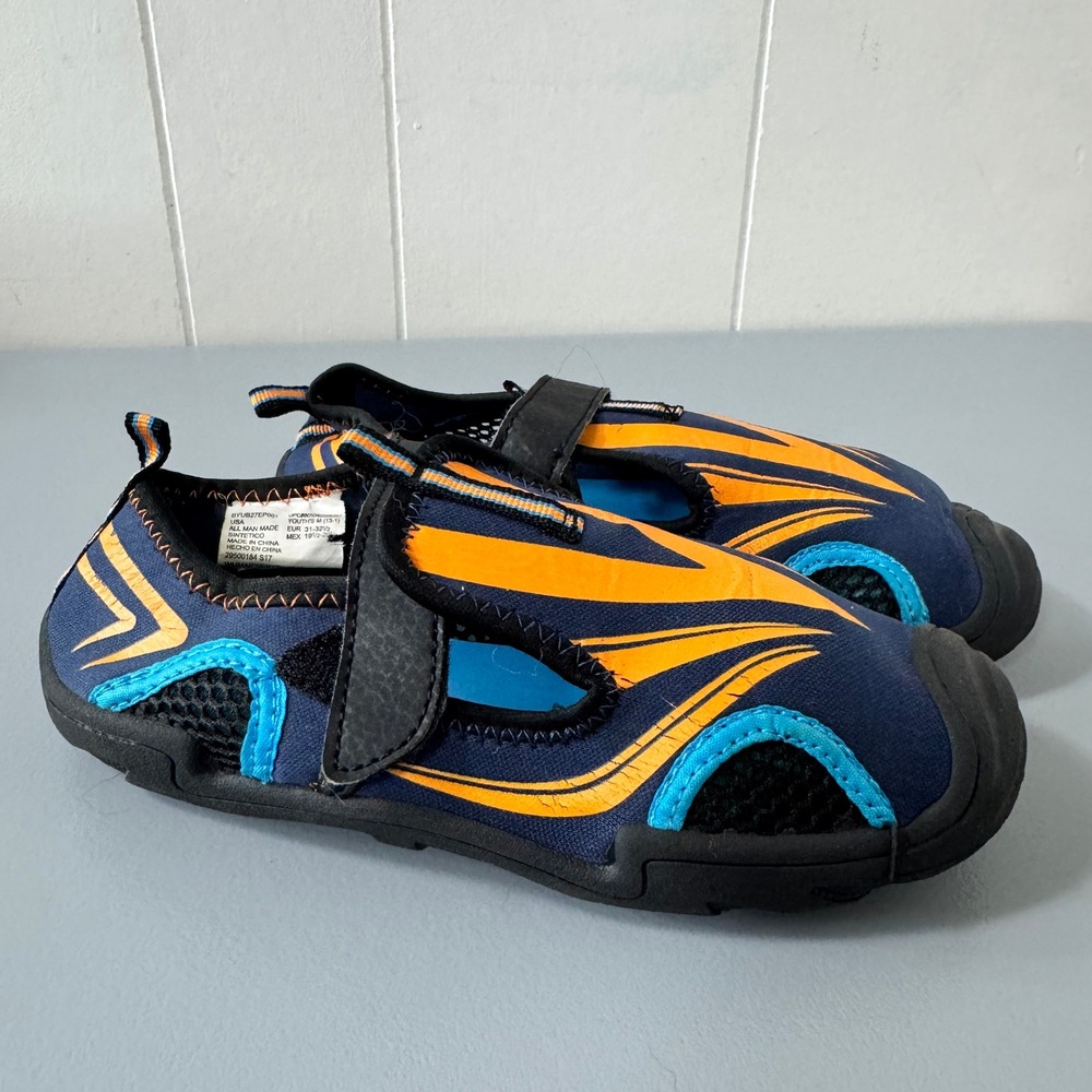 Youths Water Shoes M (13-1) Blue Orange Beach Pool Sandals All Man Made